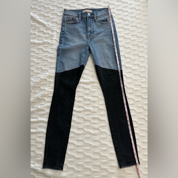7 For All Mankind Luxe Vintage High Rise Skinny Jeans Two tone Size 24 NWOT - Picture 16 of 16